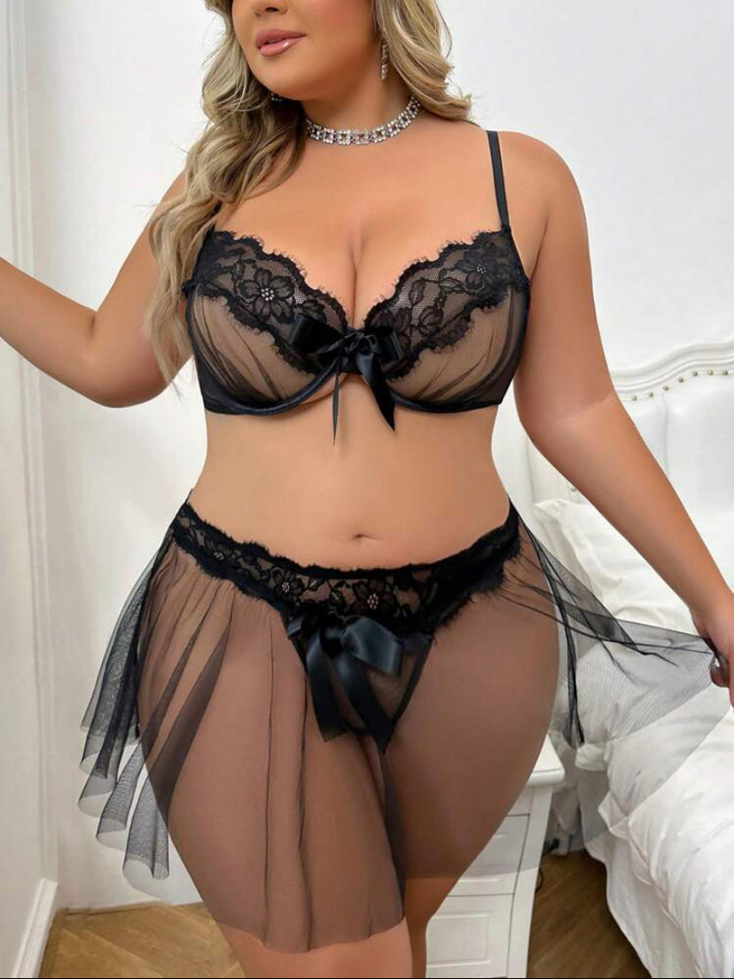 Plus Size Lace Two piece